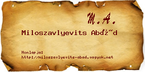 Miloszavlyevits Abád névjegykártya